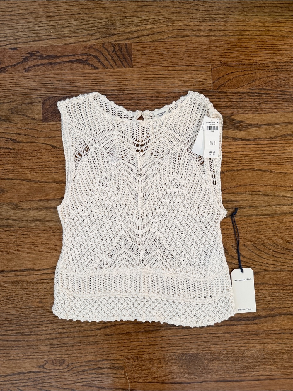 Abercrombie & Fitch Cream Crochet Knit Tank Top